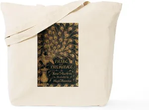 CafePress Pride And Prejudice Bookcover Tote Bag Reusable Natural Beige Canvas Shopping Bag