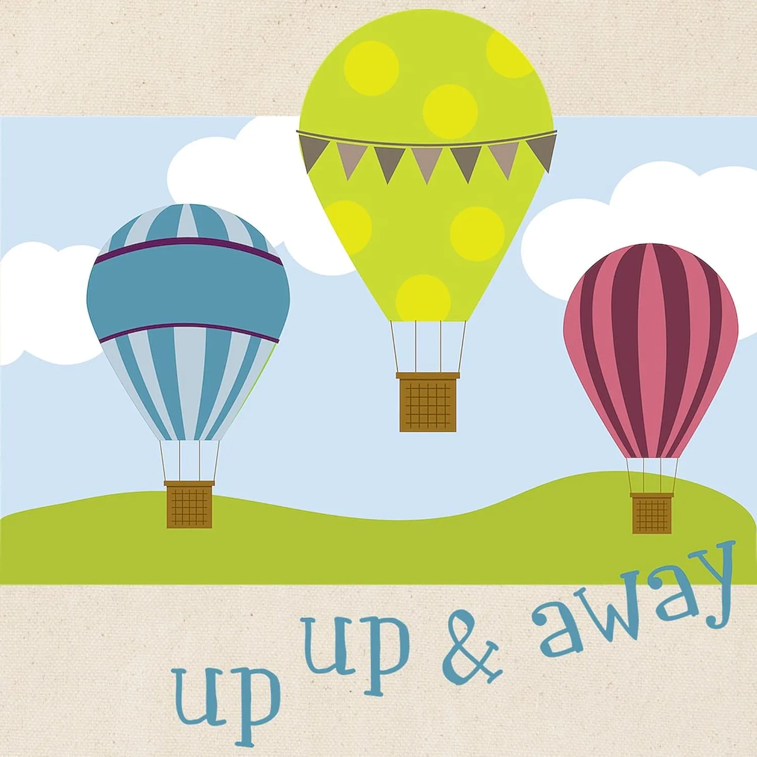 CafePress Up Up & Away Tote Bag Reusable Natural Beige Canvas Shopping Bag