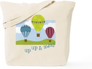 CafePress Up Up & Away Tote Bag Reusable Natural Beige Canvas Shopping Bag