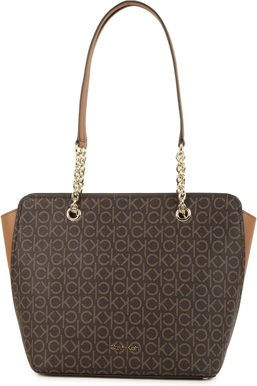 Calvin Klein Hailey Signature Top Zip Chain Tote