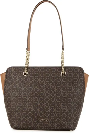 Calvin Klein Hailey Signature Top Zip Chain Tote