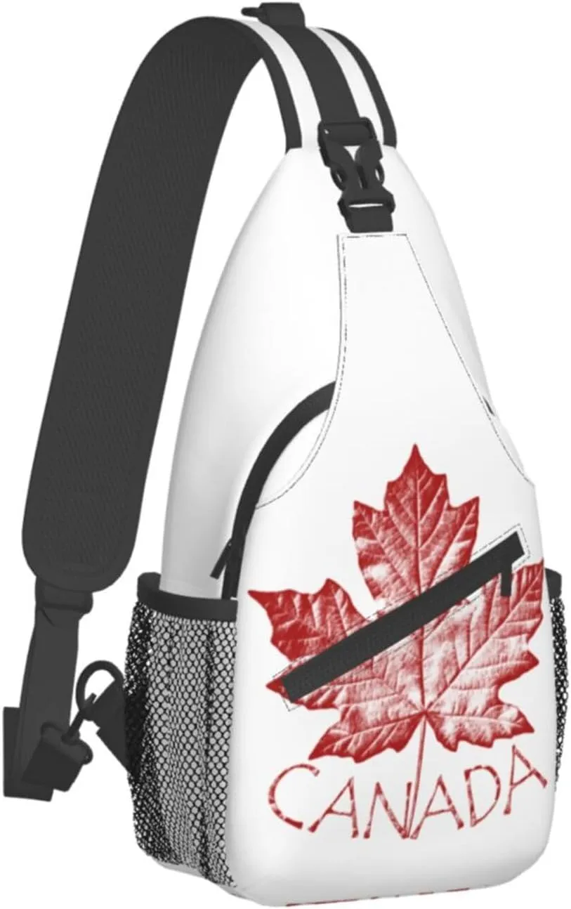 Canada Casual Daypack Bag Canada Flag Shoulder Bag Chest Bags Crossbody Bag Canadian Sling Backpack