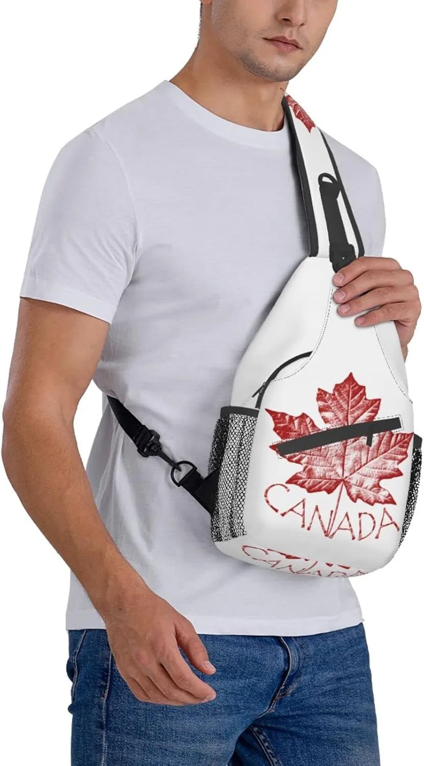 Canada Casual Daypack Bag Canada Flag Shoulder Bag Chest Bags Crossbody Bag Canadian Sling Backpack