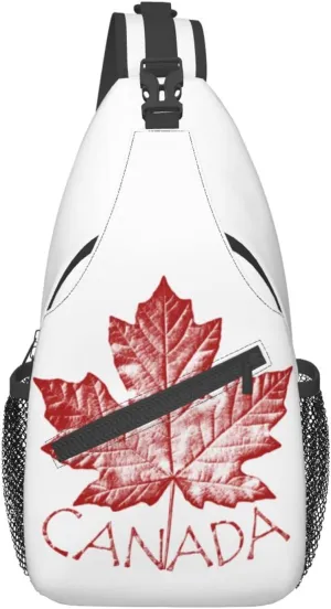 Canada Casual Daypack Bag Canada Flag Shoulder Bag Chest Bags Crossbody Bag Canadian Sling Backpack