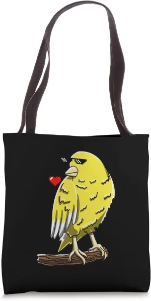 Canary Bird With Heart Cool Songbird Finch Bird Lover Gift Tote Bag