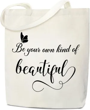 Canvas Aesthetic Tote Bag, Butterfly Canvas Tote Bags for Women, Inspirational Gifts for Women, Teen, Friend, Daughter, Motivational Gifts Shopping Reusable Grocery Beach Shoulder Bag /A40