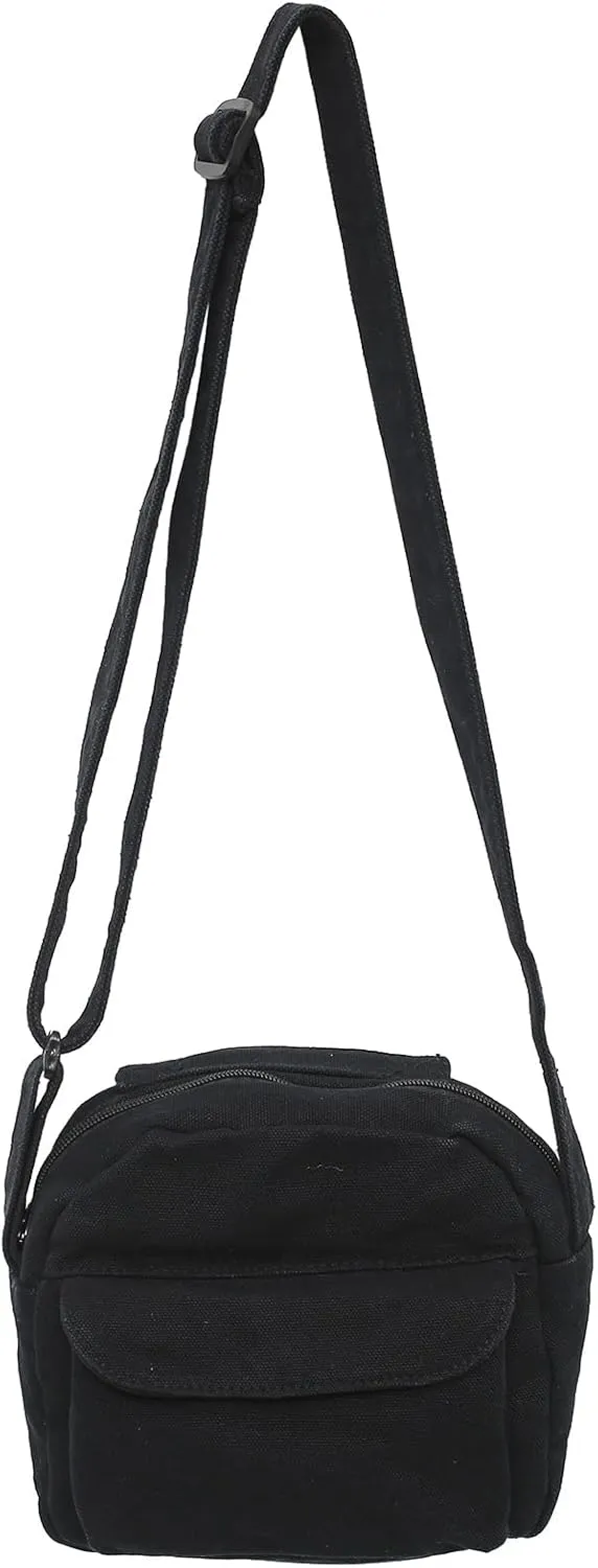 Canvas Small Crossbody Bags for Women Men Shoulder Purses with Zipper Cute Mini Women's Handbags Phone Purse