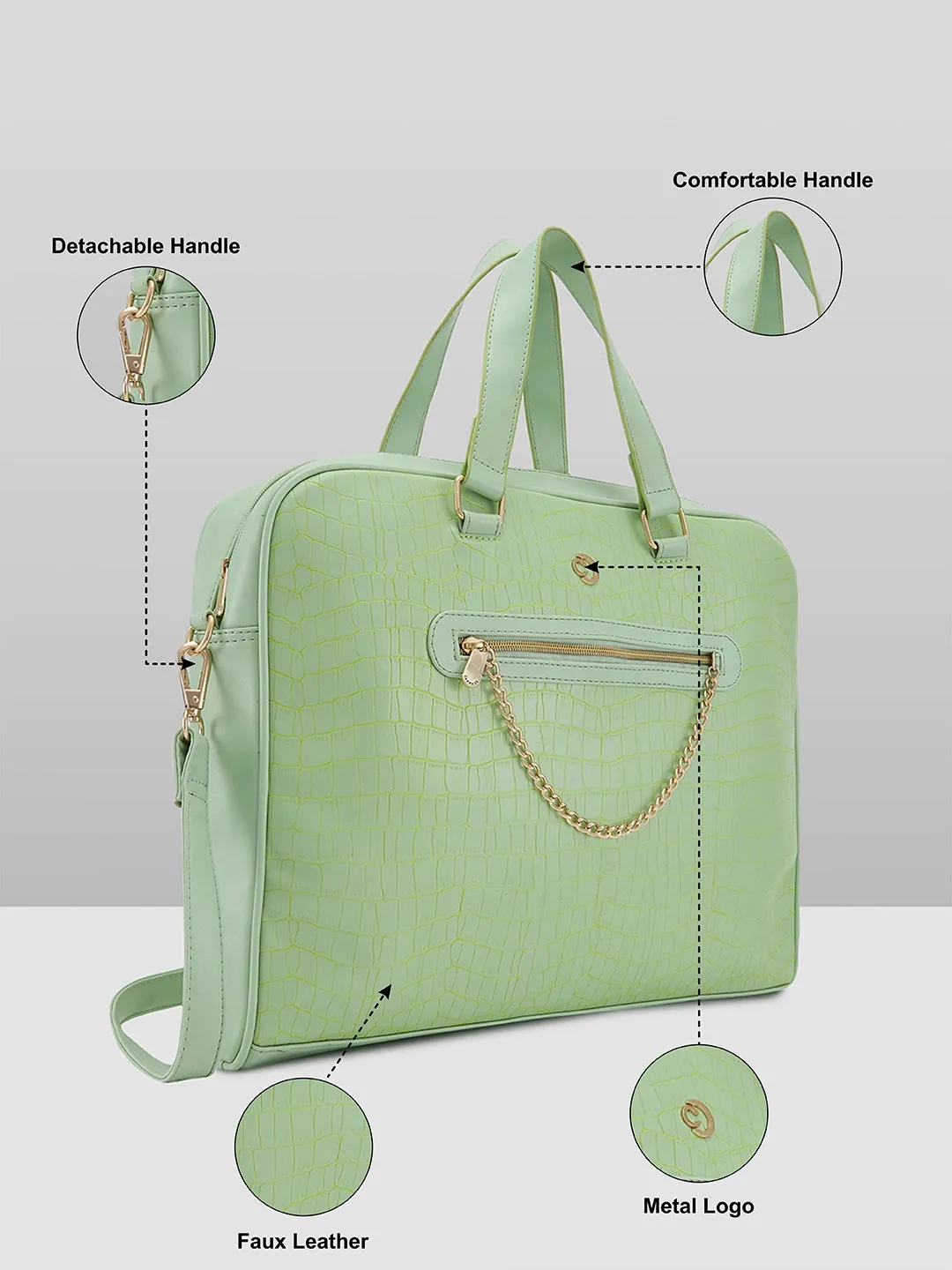 Caprese Mist Laptop Bag Large Mint