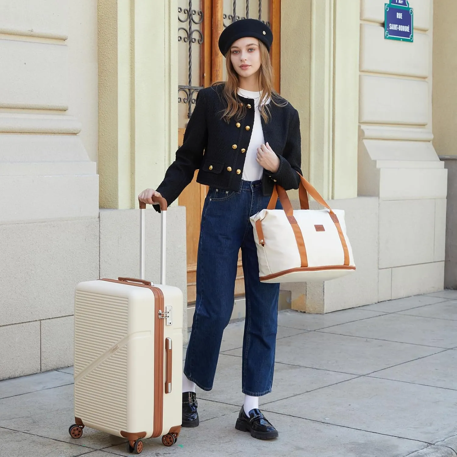 Carry On Luggage 22x14x9 Airline Approved, 20 Inch Carry on Suitcases with Wheels, ABS Lightweight Carry-on Luggage, Travel Suitcase Set with Wheels and TSA Lock