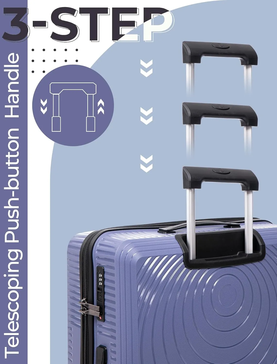 Carry On Luggage 22x14x9 Airline Approved, 20-inch Hard Shell Suitcases with Wheels, PP Lightweight Carry on Suitcase with TSA Lock