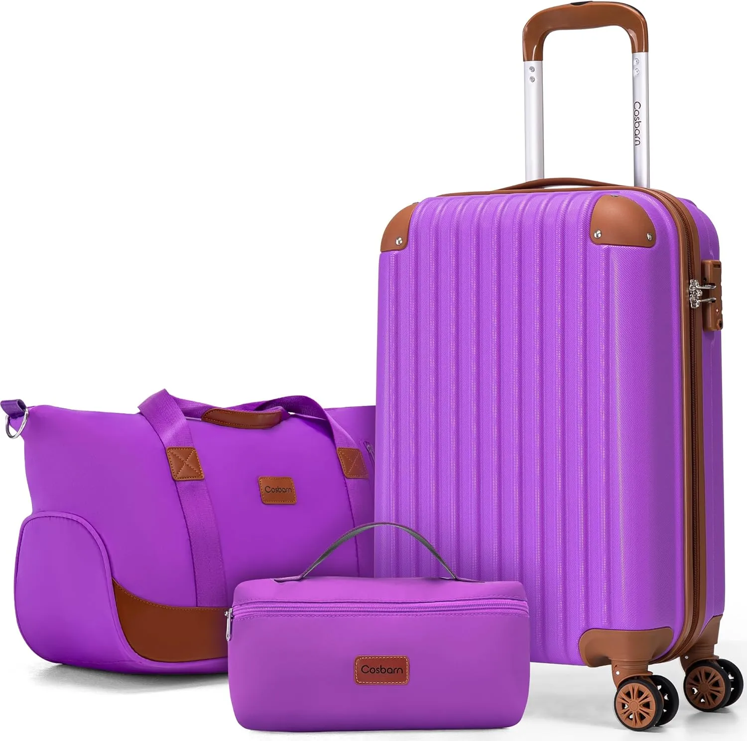 Carry On Luggage Sets 3 Piece, 20 Inch Luggage 22x14x9 Airline Approved with Wheels and TSA Lock, ABS Lightweight Hardshell Travel Suitcase Set with Duffel Bag Travel Bag for Men Women