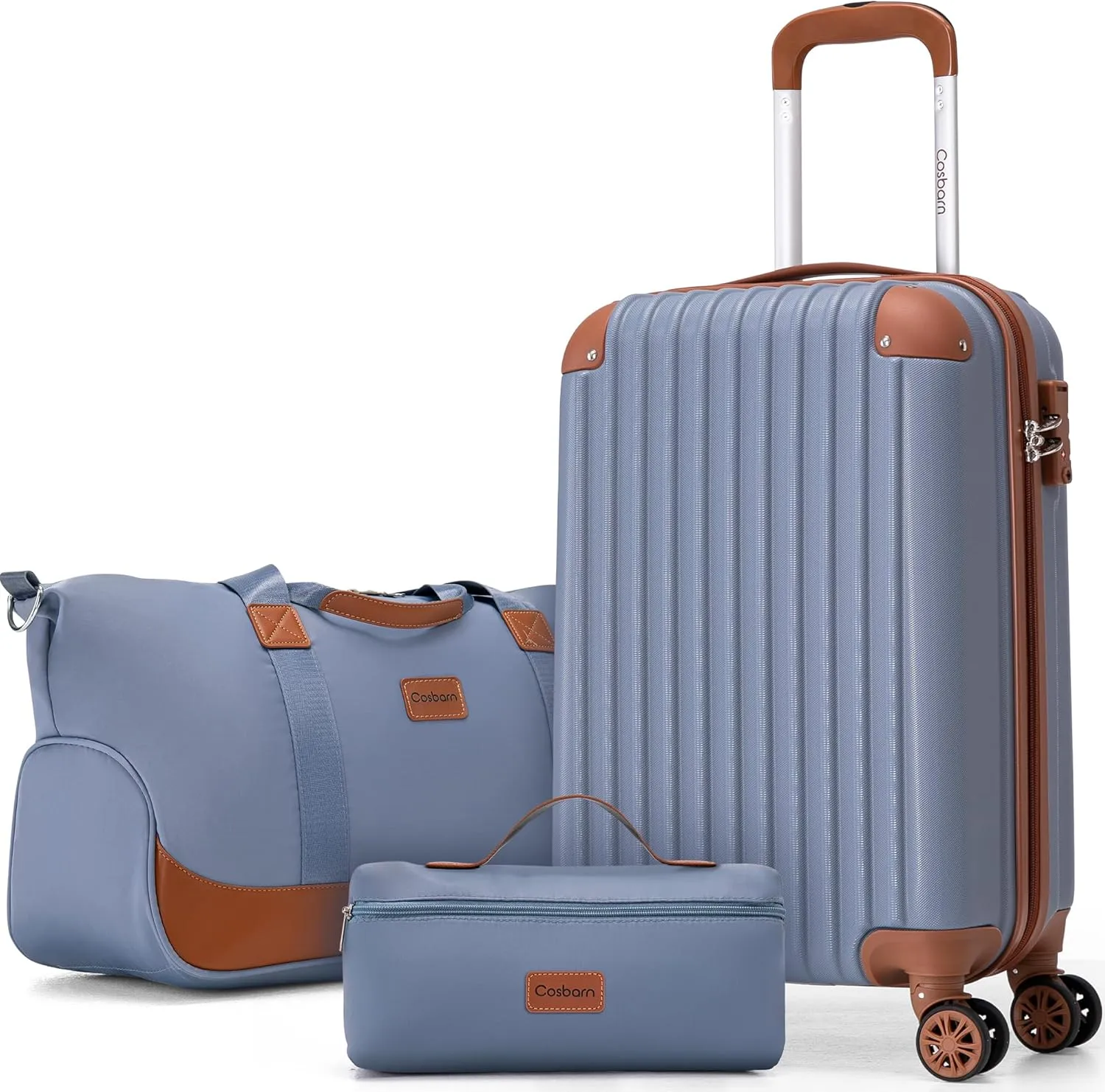Carry On Luggage Sets 3 Piece, 20 Inch Luggage 22x14x9 Airline Approved with Wheels and TSA Lock, ABS Lightweight Hardshell Travel Suitcase Set with Duffel Bag Travel Bag for Men Women