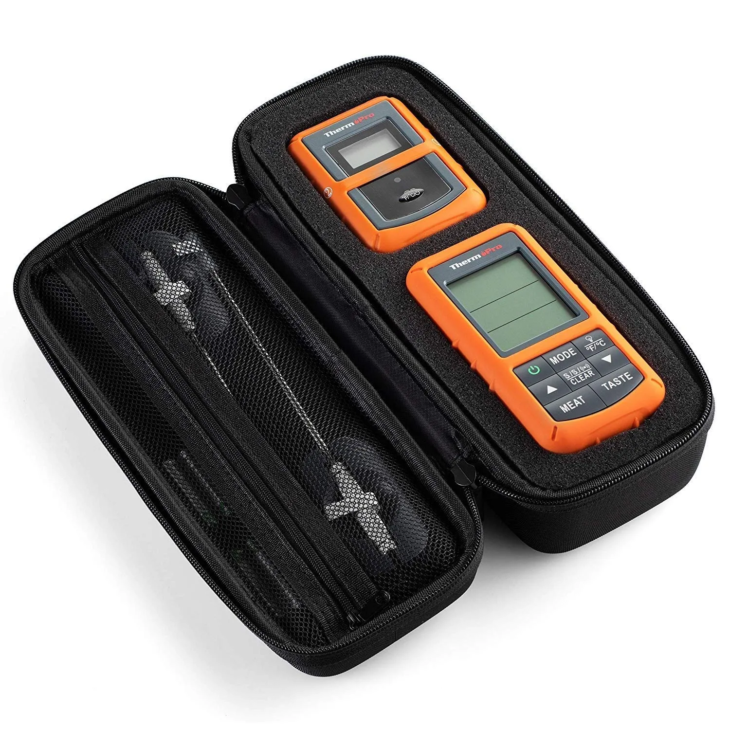Carrying Case Travel Bag for ThermoPro TP20 / TP08B Wireless Remote Digital Cooking Food Meat Thermometer, Shockproof/Waterproof Black Protective Case Only