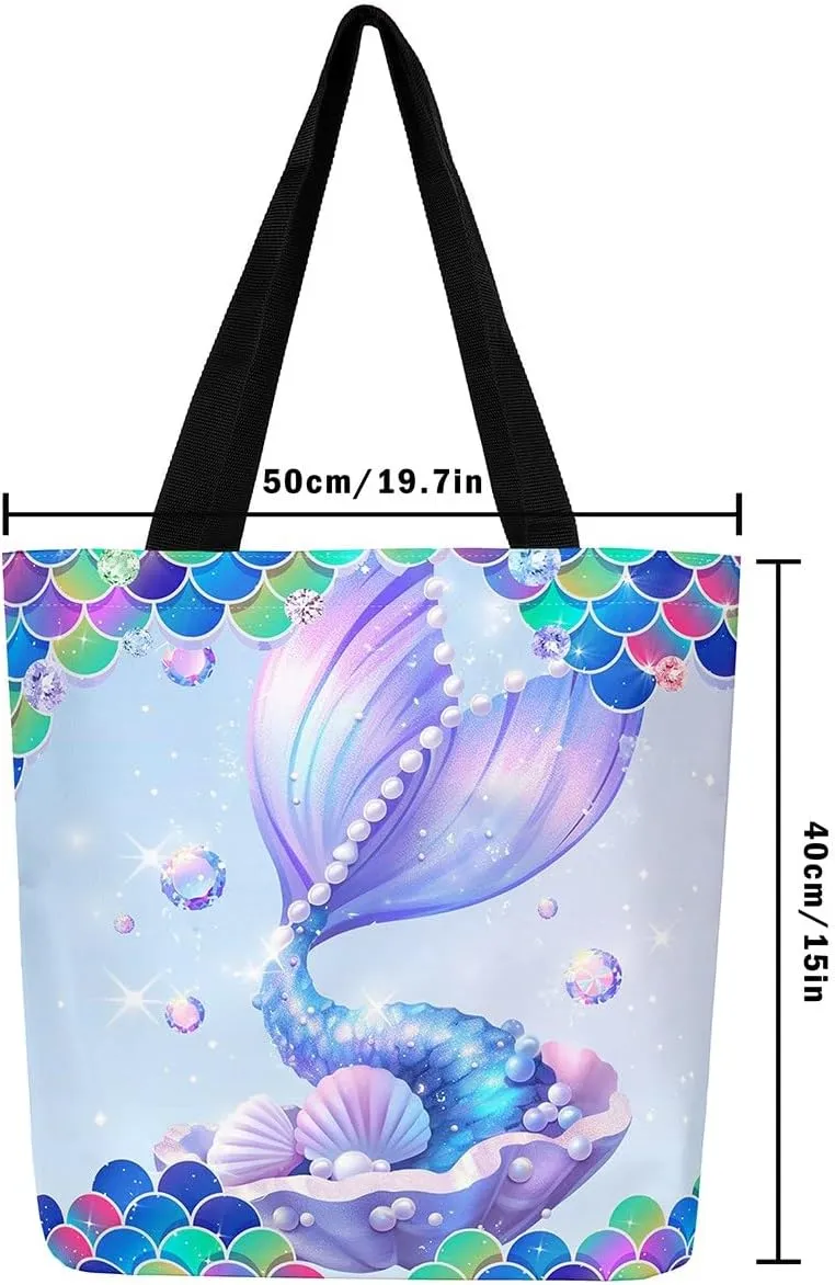 Cartoon Milk Cow Canvas Tote Bag Lovely Farm Animal Kawaii Beach Bag,Strawberry Flowers Handbag for Women