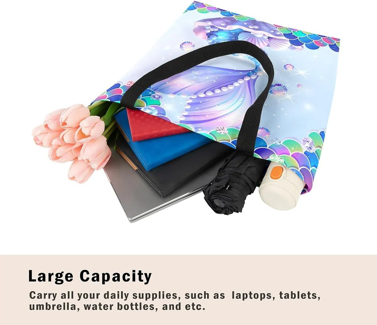 Cartoon Milk Cow Canvas Tote Bag Lovely Farm Animal Kawaii Beach Bag,Strawberry Flowers Handbag for Women