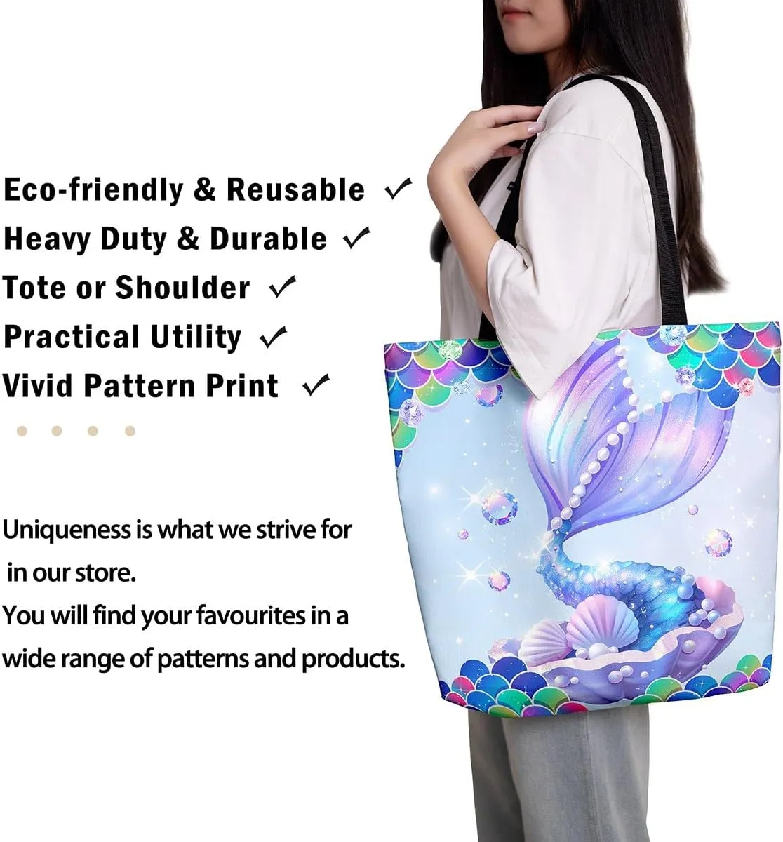 Cartoon Milk Cow Canvas Tote Bag Lovely Farm Animal Kawaii Beach Bag,Strawberry Flowers Handbag for Women