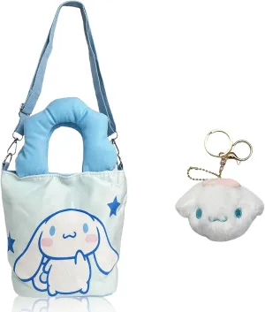 Cartoon White Dog Canvas Crossbody Bag with Handles Adjustable Shoulder Strap and Plush Keychain, Handbag with Magnetic Snap, Wallet Purse Shoulder Messenger Bag Coin Pouch Accessories for Women Girls