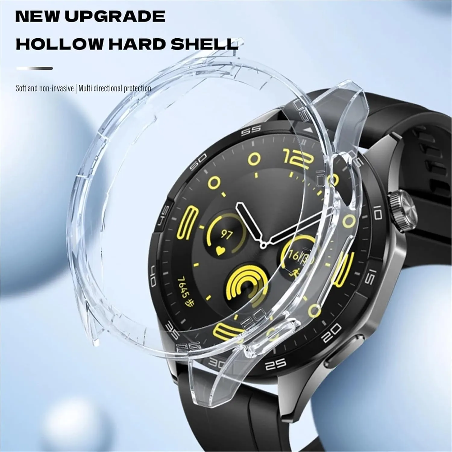 Case for Huawei Watch GT 4 46mm Protective Case PC Hard Bumper for Men's Women's GT4 Accessories no Screen Protector Glass(Transparent)