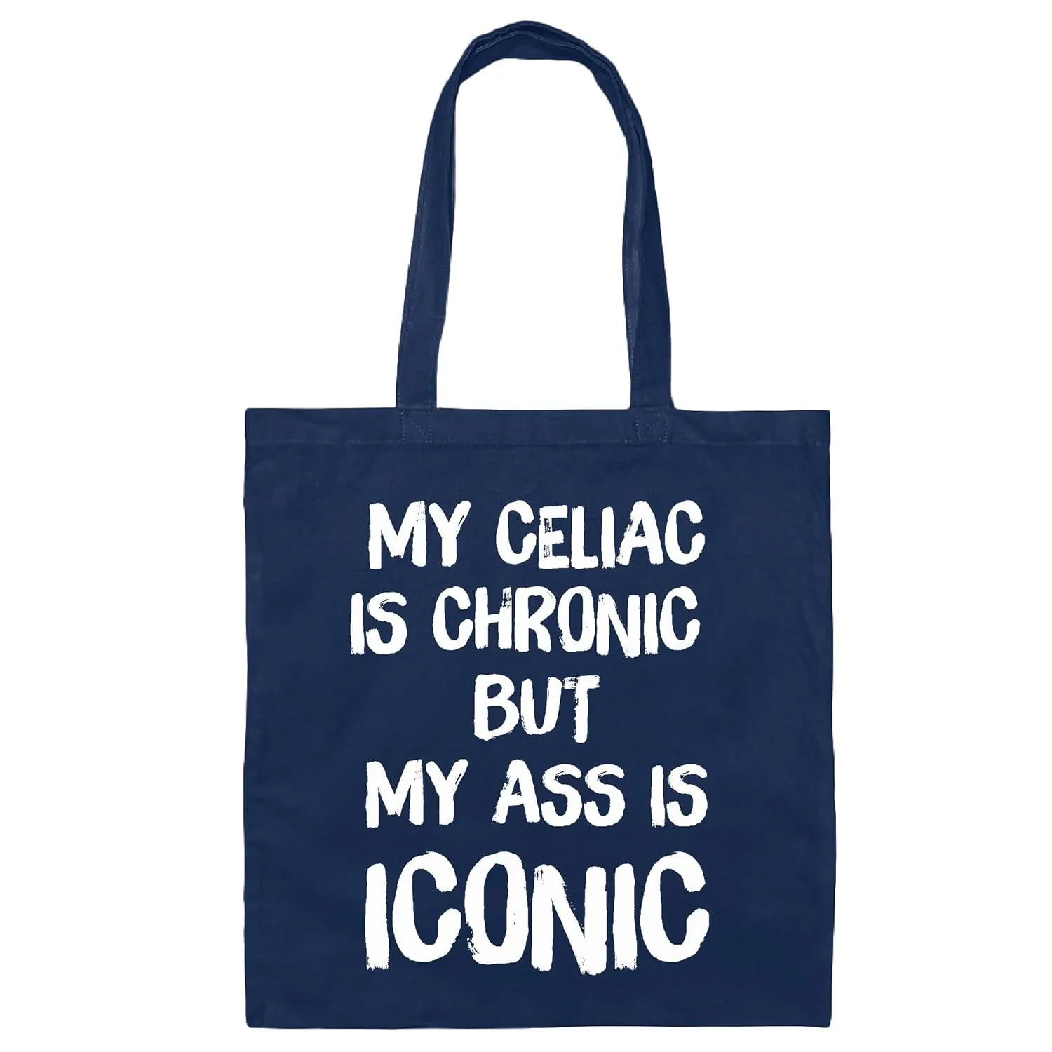 Celiac Awareness Gift for Chronic Celiac Birthday Gluten Free Tote Bag Navy Black Multicolor Canvas Tote Bag