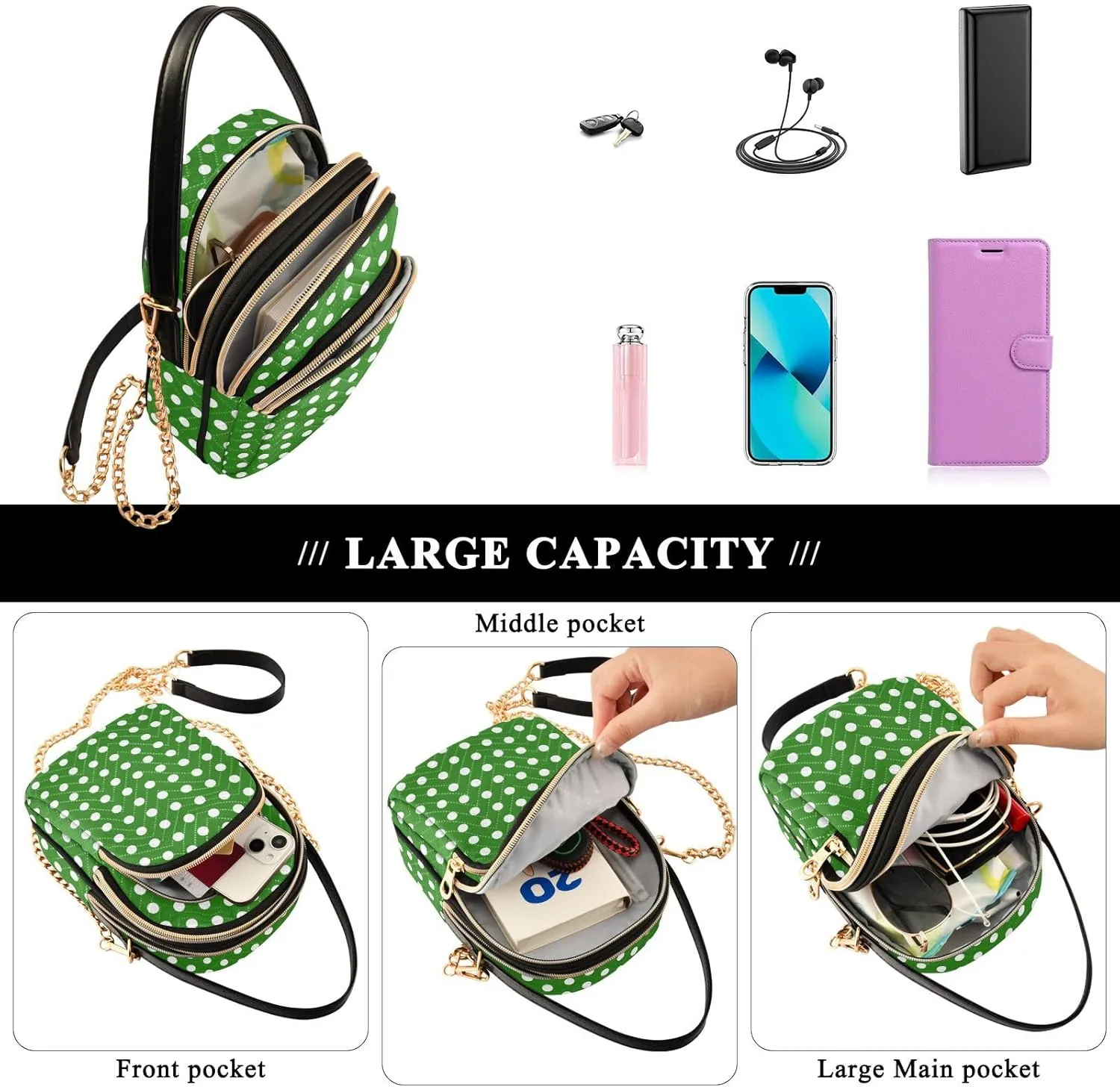 Cell Phone Purse Crossbody Handbag Durable Shoulder Bag Sturdy Travel Pouch