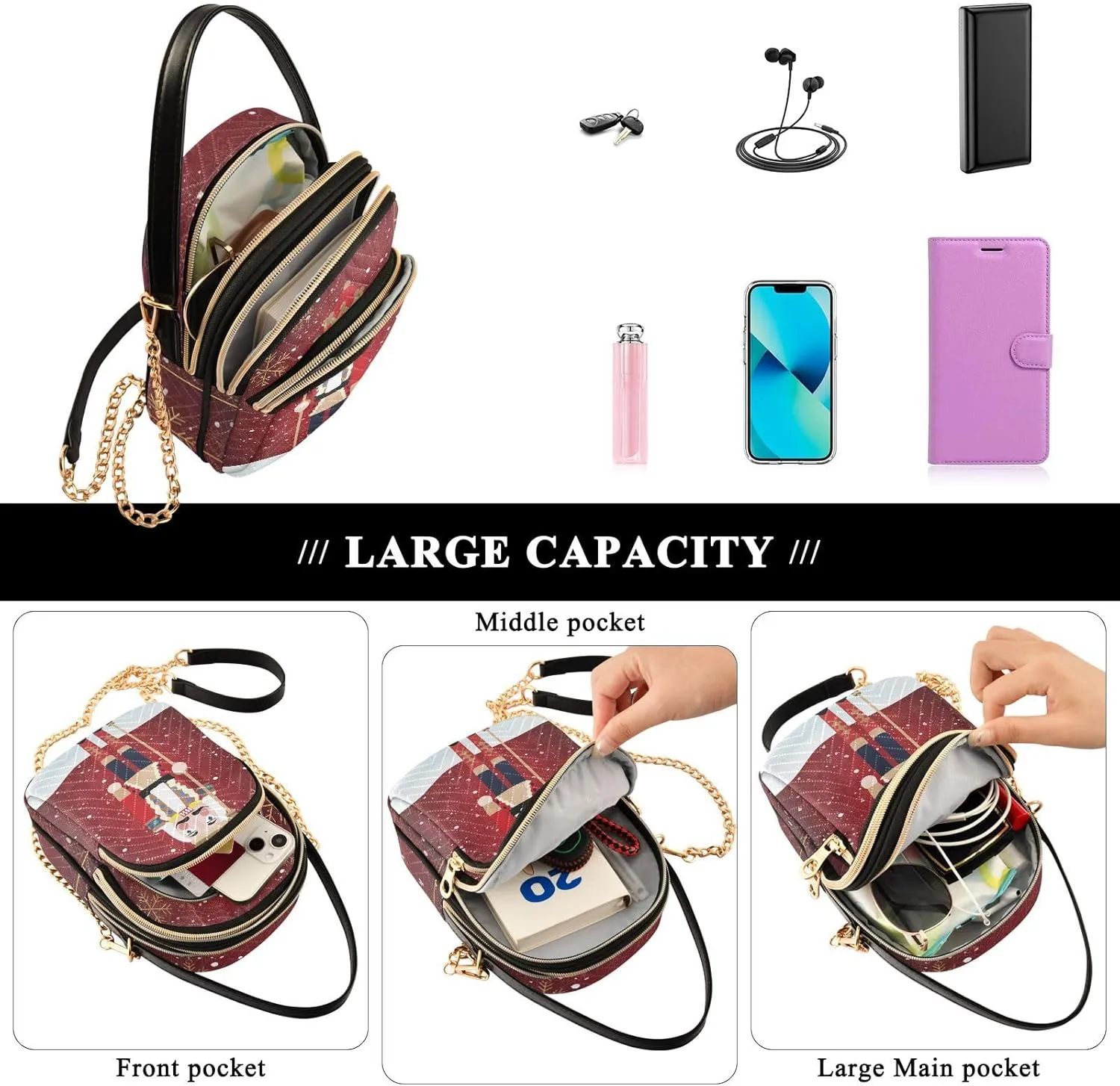 Cell Phone Purse Crossbody Handbag Durable Shoulder Bag