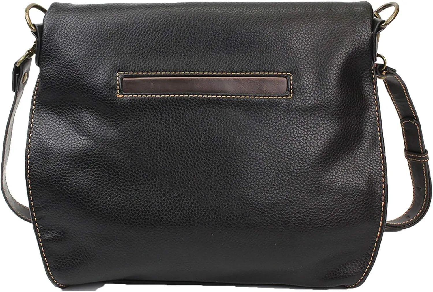 Chala Charming Crossbody Bag Shoulder Handbag With Flap Top and Zipper Black/Dark Brown