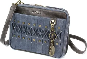 Chala Origami Xbody Crossbody Bag w/Metal Keychain - Feather Blue