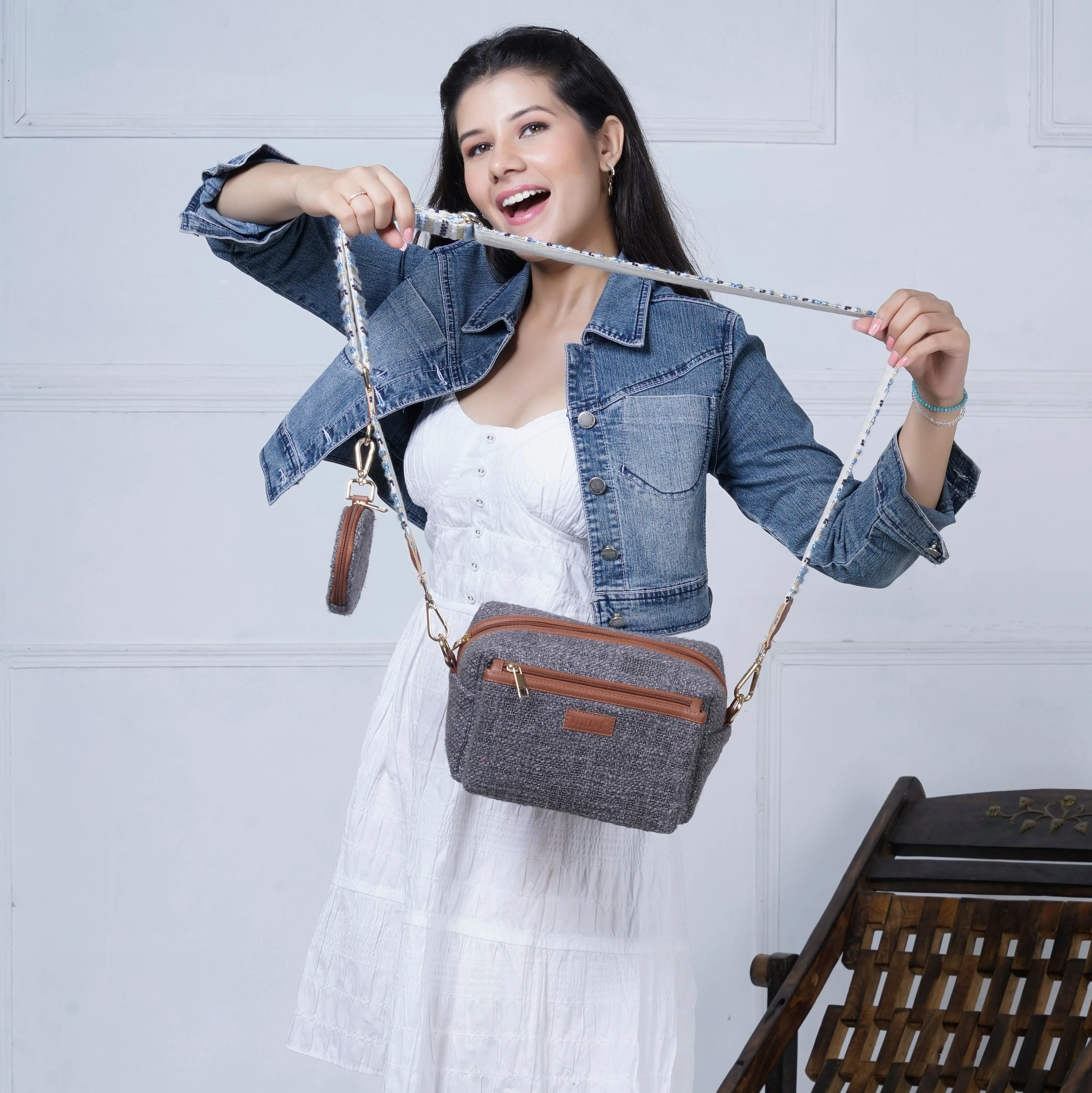 Charcoal Shadow - Box Sling Bag