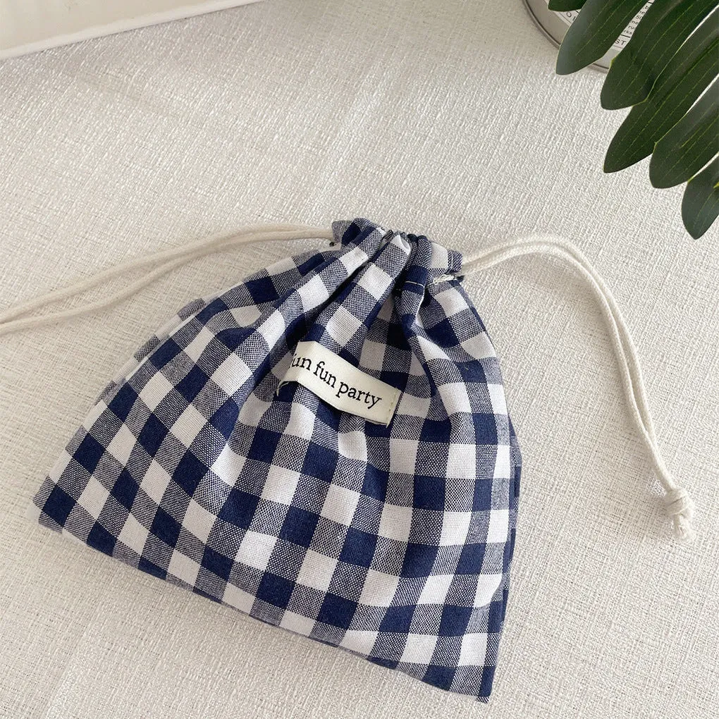 Checkered Drawstring Pouch 🏁