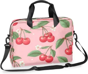 Cherry Leaf Floral Laptop Bag Carrying Case 15.6 Inch Laptop Briefcase Messenger Shoulder Bag for Tablet Computer Bag for Travle Business Men Women