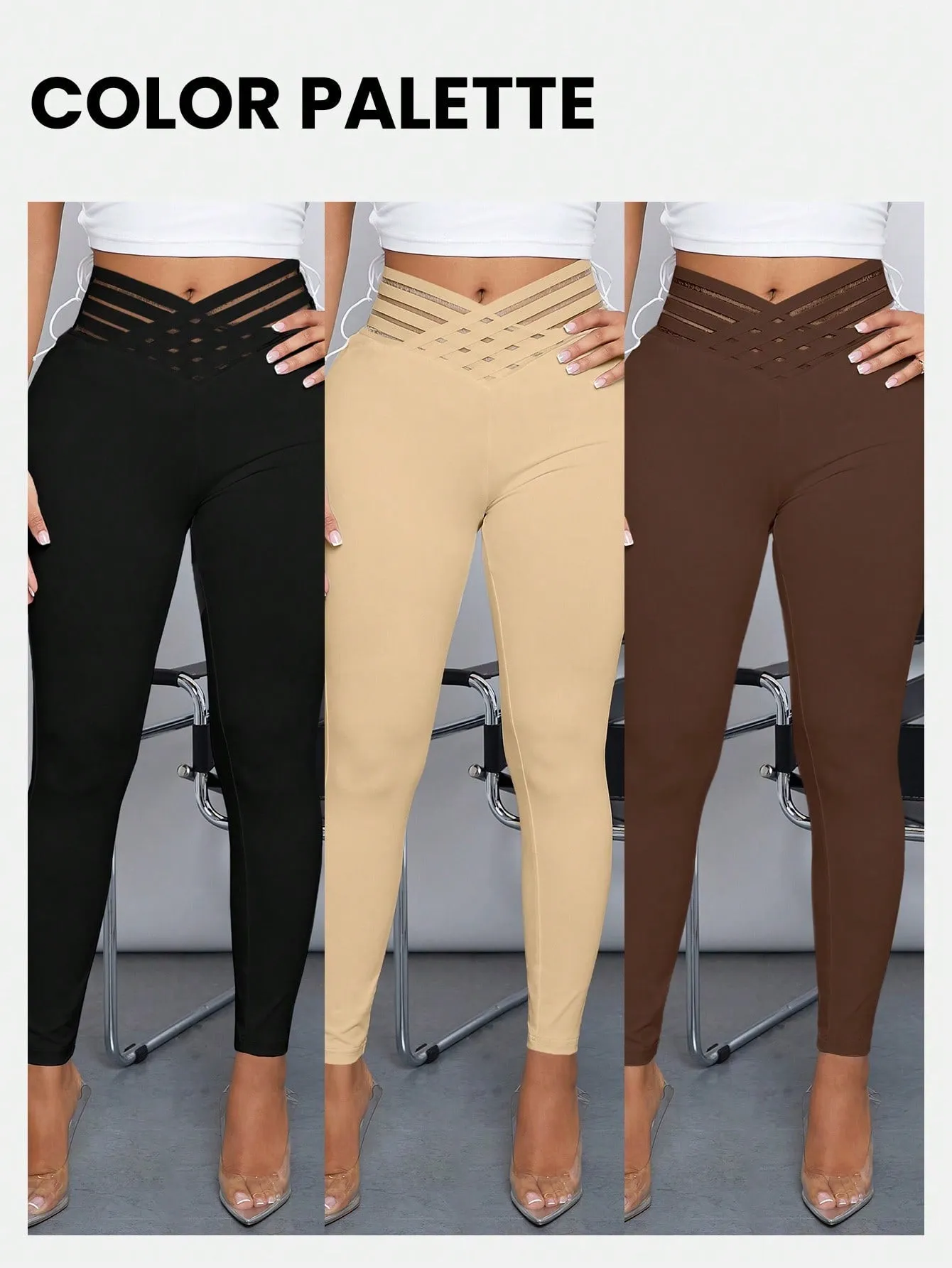 Cherry Vibes: Mallas Sólidas De Cintura Cruzada Para Mujeres