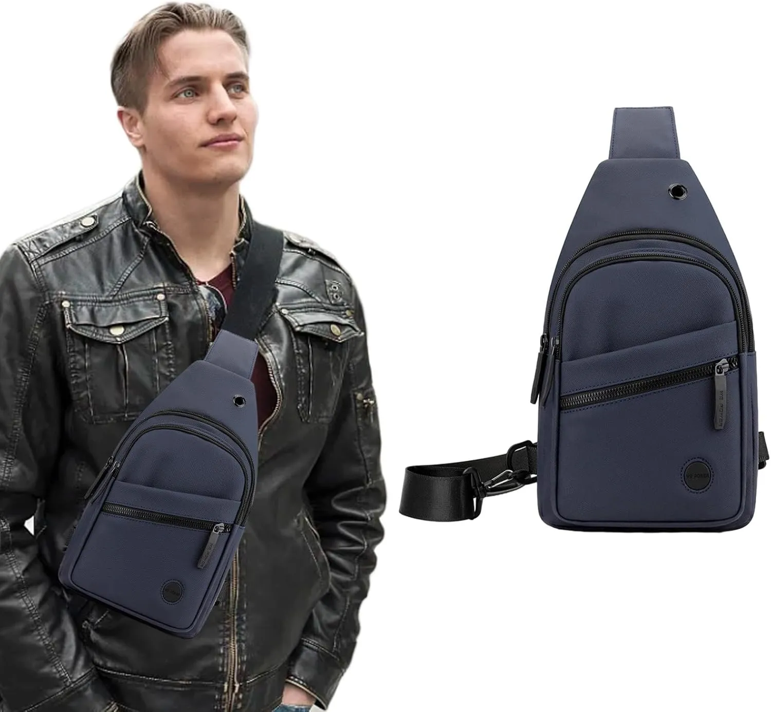 Chest Bag Fitness Sports Messenger Bag Chest Bag Casual Mens Bag Women's Chest Bag, Dark Blue