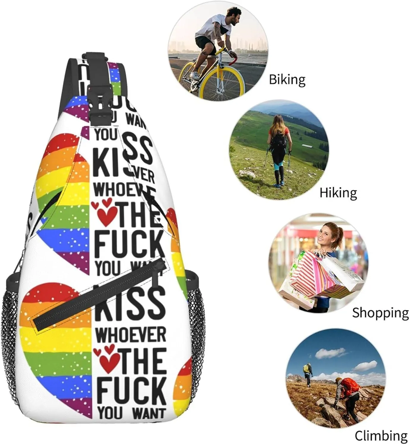 Chest Sling Bag Crossbody Shoulder Backpack Bag Gym Cycling Travel Hiking Daypack Cross Bag