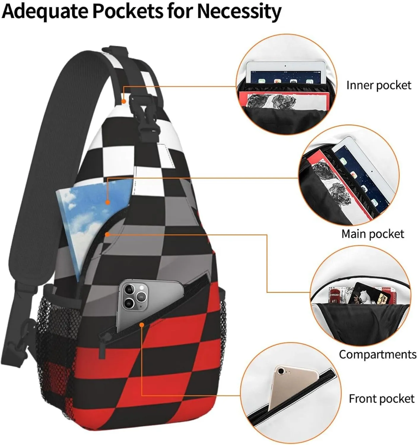 Chest Sling Bag Crossbody Shoulder Backpack Bag Gym Cycling Travel Hiking Daypack Cross Bag