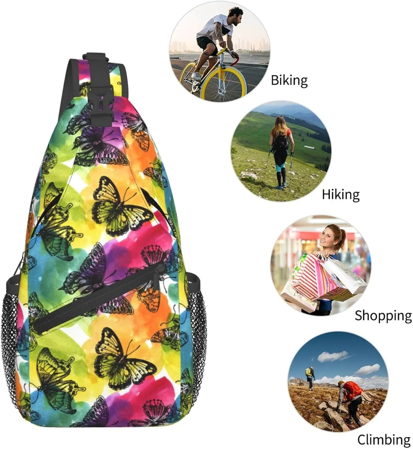 Chest Sling Bag Crossbody Shoulder Backpack Bag Gym Cycling Travel Hiking Daypack Cross Bag