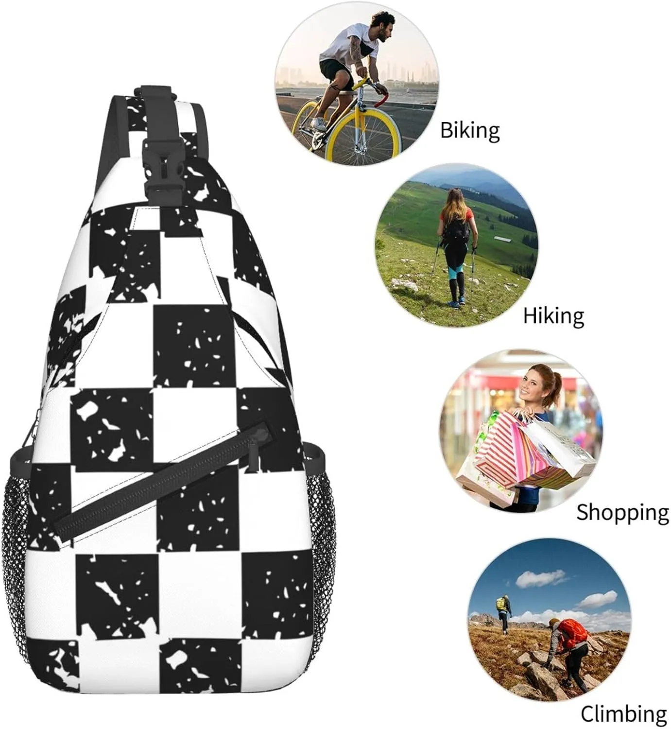 Chest Sling Bag Crossbody Shoulder Backpack Bag Gym Cycling Travel Hiking Daypack Cross Bag