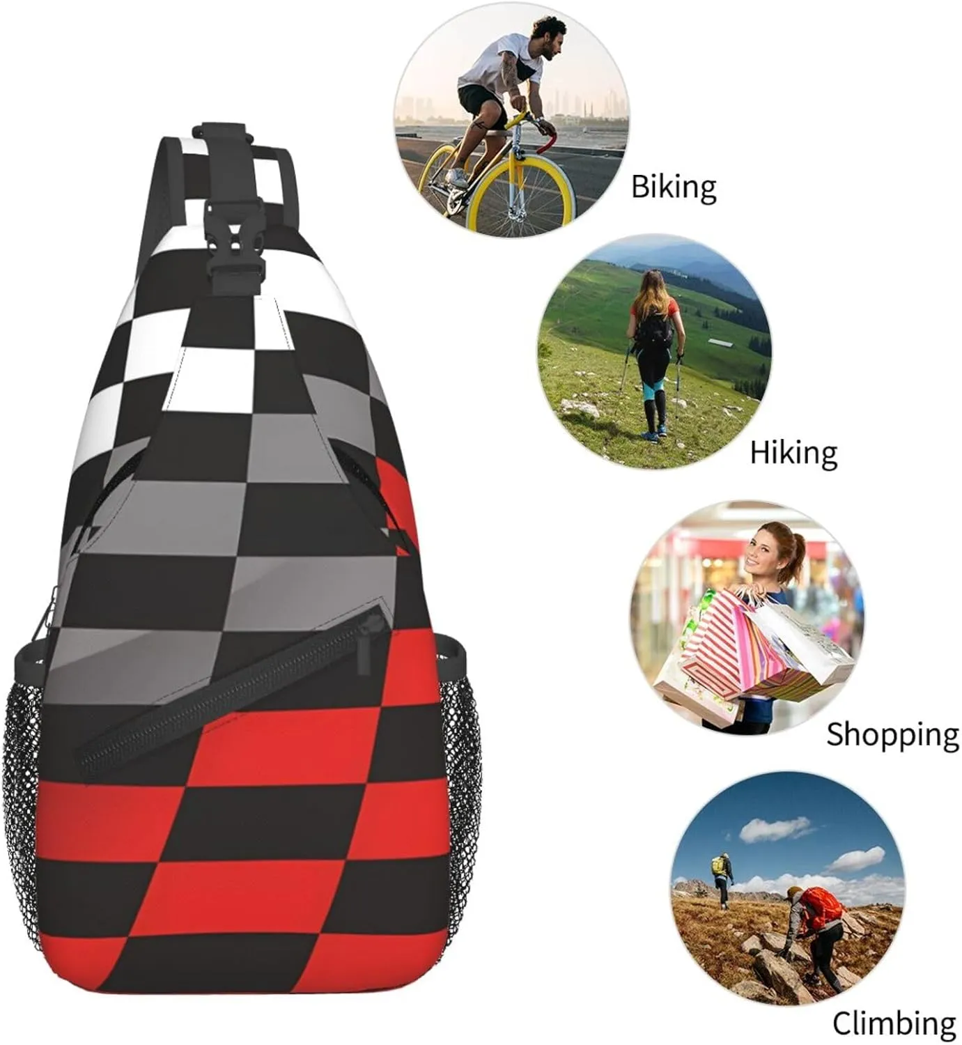 Chest Sling Bag Crossbody Shoulder Backpack Bag Gym Cycling Travel Hiking Daypack Cross Bag