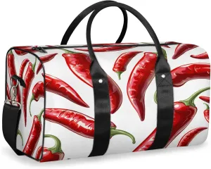 Chili Peppers Duffle Bag for Travel, Overnight Weekend Gym Carry On Luggage Bag, Food Travel Duffel Bag for Men Women