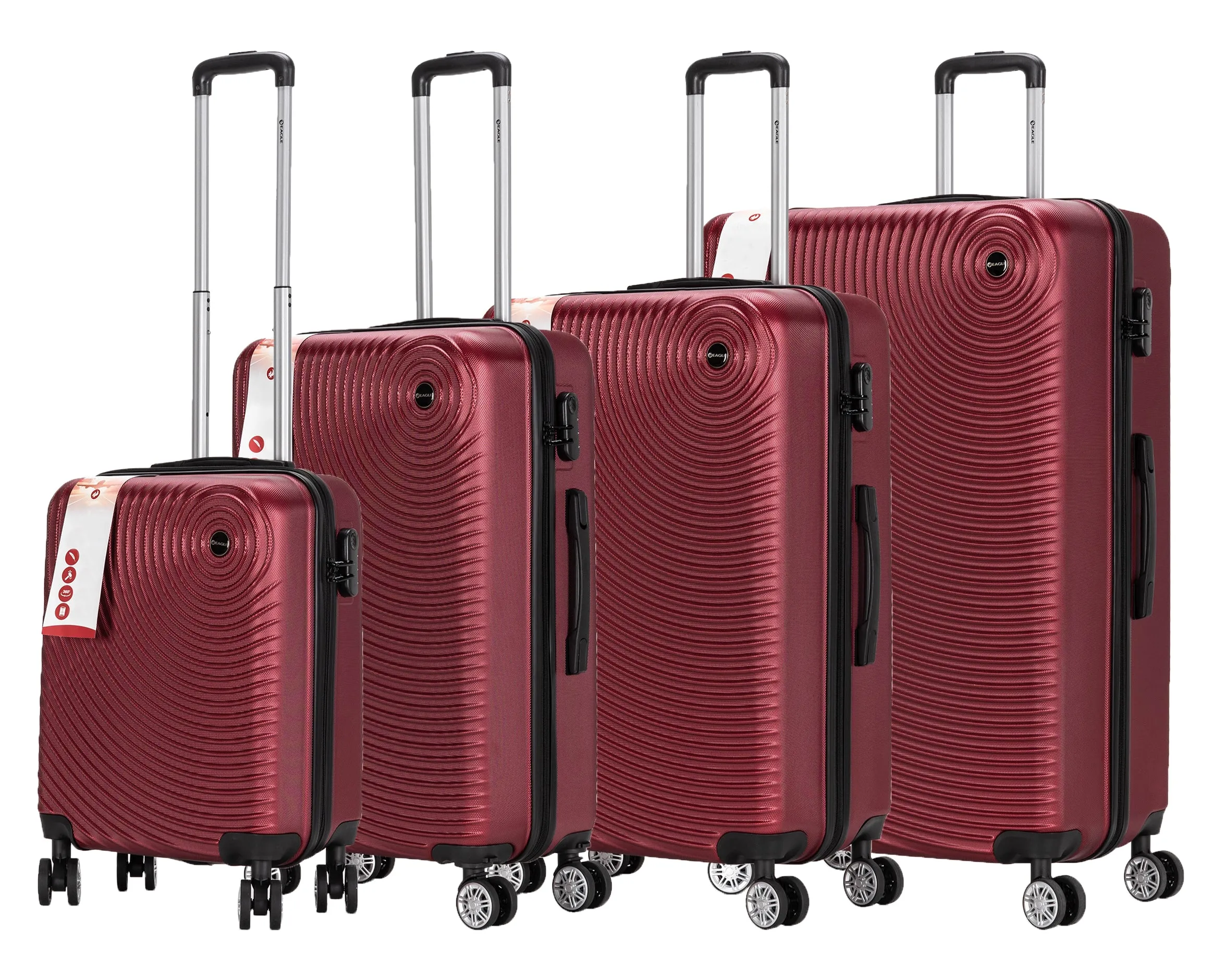 Circle ABS Hard Shell Suitcase Dark Red