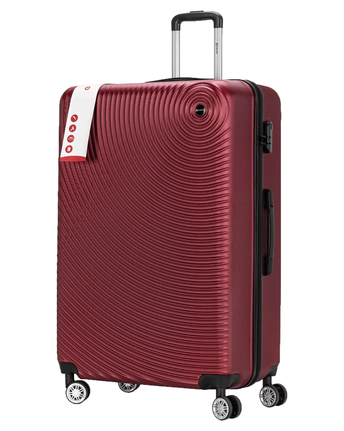 Circle ABS Hard Shell Suitcase Dark Red