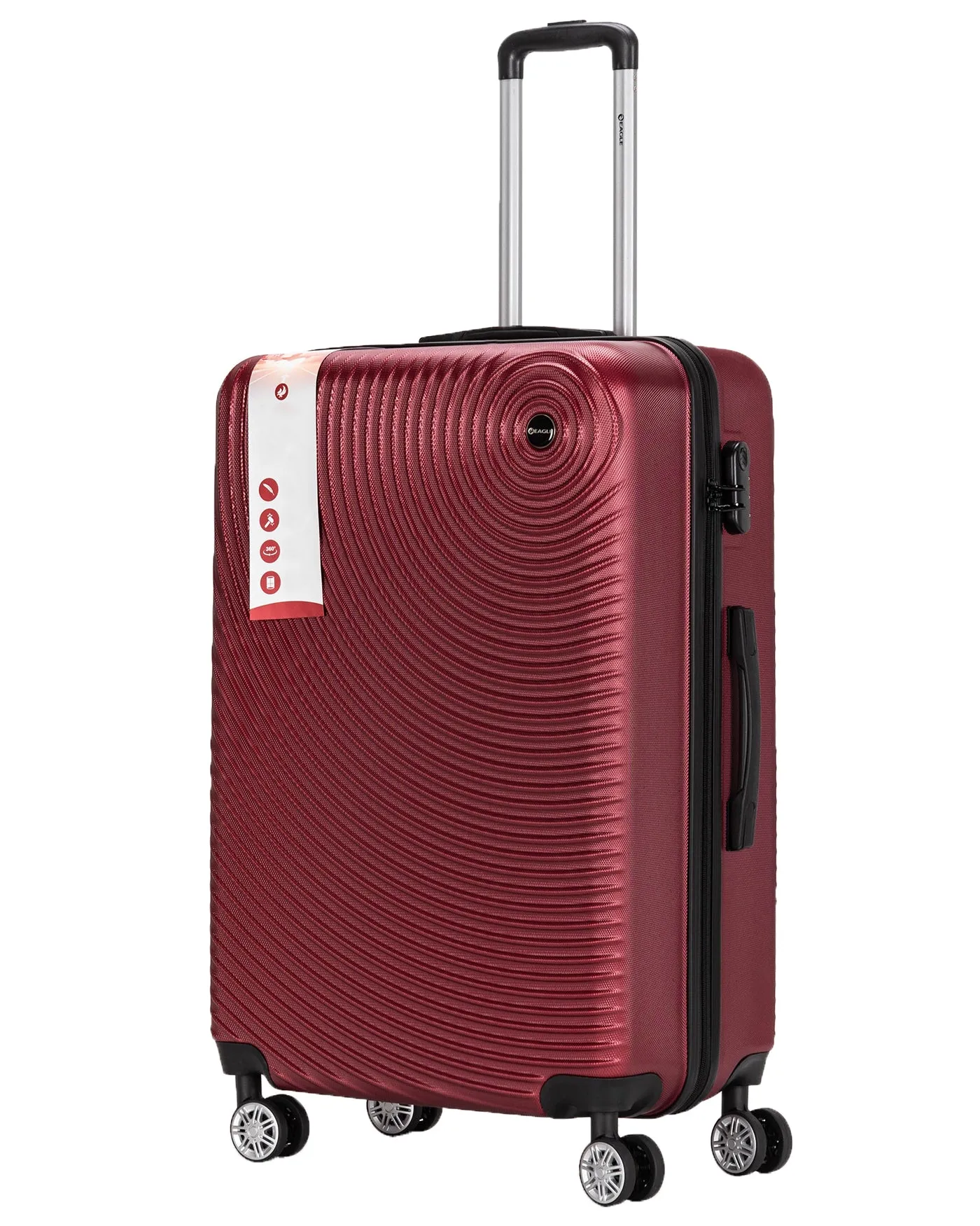 Circle ABS Hard Shell Suitcase Dark Red