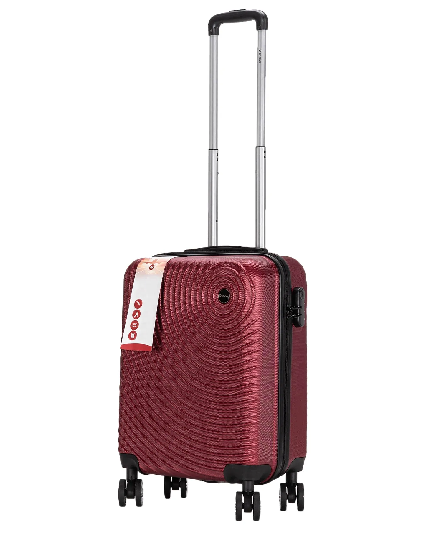 Circle ABS Hard Shell Suitcase Dark Red