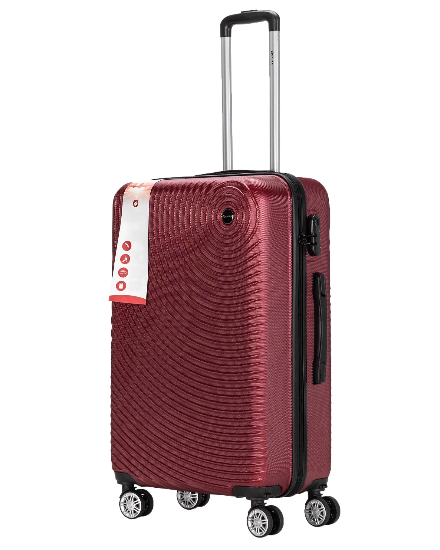 Circle ABS Hard Shell Suitcase Dark Red