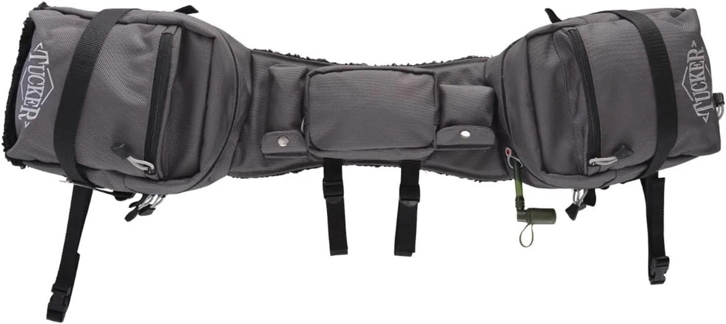 Circle Y Tucker Adventurer Durable Water-Resistant Contoured Horseback Riding Gear Saddle Pommel Bag w/Foam Padded Base, Insulated Padding, Fleece Lining, 3-Liter Water Bladder, Rain Cover Included