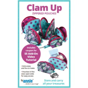 Clam Up Zippered Pouches Pattern