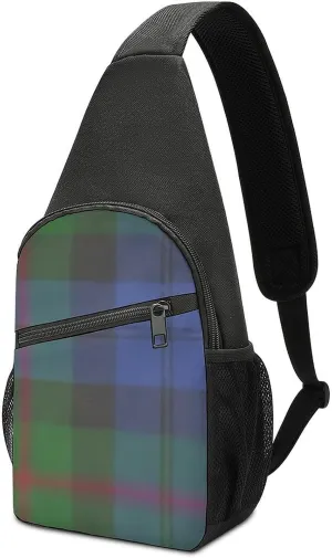 Clan Duffy Tartan Green Irish Plaid Portable Chest Bag, Large Capacity Single Shoulder Chest Bag