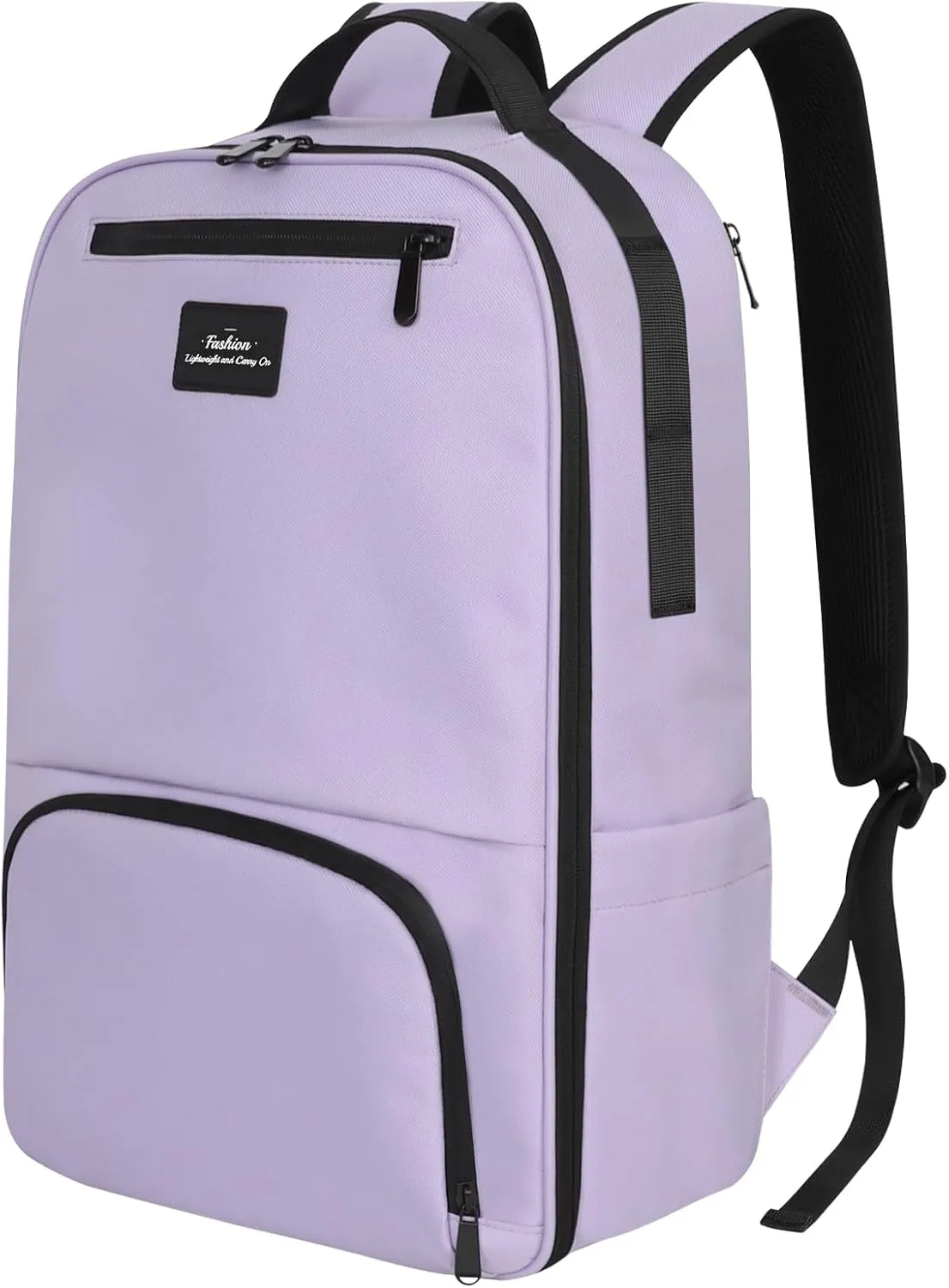 Classic Carry On Travel Backpack - Light Purple, Water Resistant, Laptop 15.6 inch, Simple Bookbag for Men, Women & Teens