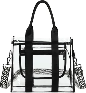 Clear Bags for Women Tote Bag, Crossbody Bag, Stadium Approved Clear Purse for Sports Events, Concert, Work & Beach