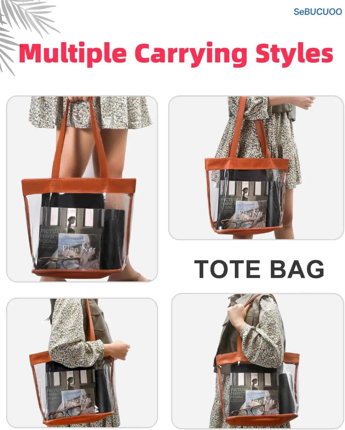 Clear Tote Bag Stadium Approved 12x6x12 12x12x6 Clear Bag for Stadium Events 12 x6 x12 Transparent Purse 12 x 6 x 12