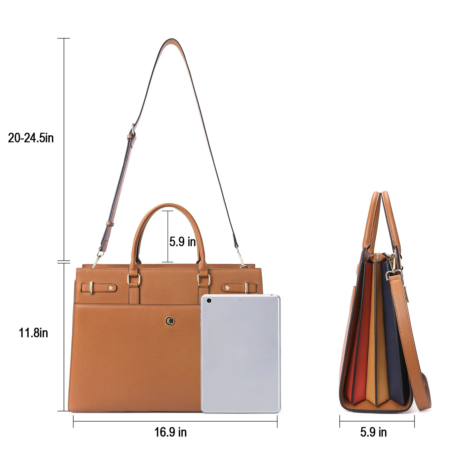 CLUCI Briefcase for Women Leather Laptop 15.6 Inch Business Ladies Work Computer Tote Bags